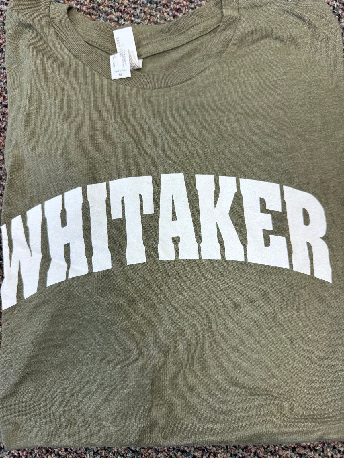 T-shirt Whitaker - Block Letter - Adult- Assorted Colors